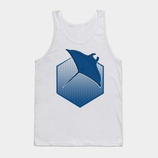 Manta Ray in the Deep Blue Sea Tank Top